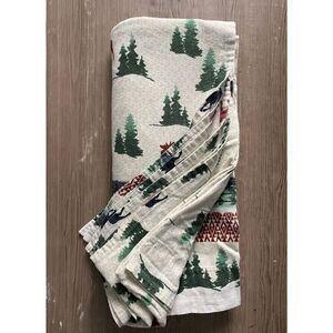 West Point Stevens Winter Caribou Flannel Bed Flat Top Sheet